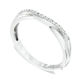 10 Cents 14 K White Gold Diamond Wedding Band Engagement Ring Studded With 17 Pcs Of G Color Vsi Diamonds